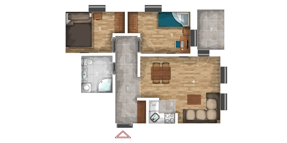 Тwo bedroom apartment 49m2