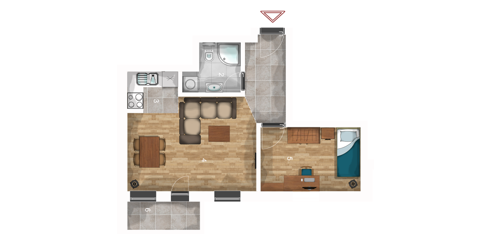Оne bedroom apartment 40m2