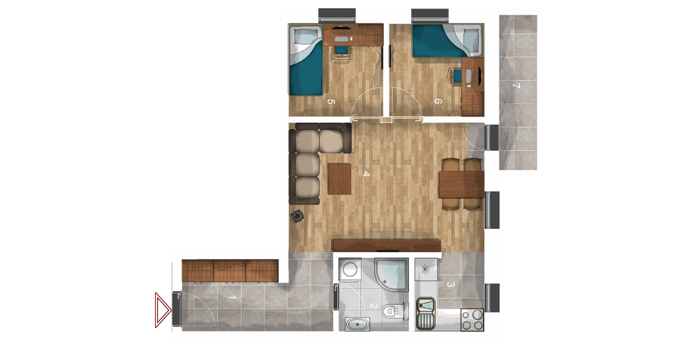 Dvosoban stan 48m2